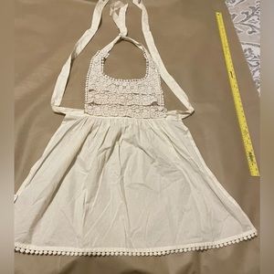 Anthropologie Adult Halter Apron NWT Creme color